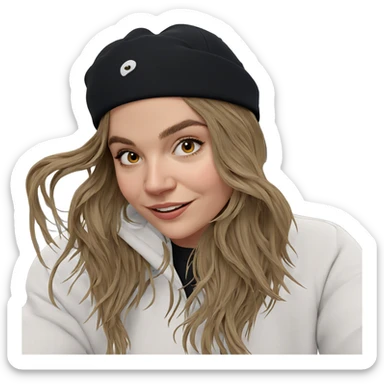 happy girl in outdoor hat sticker