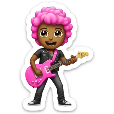 Make a picture of a rockstar in pink  sticker