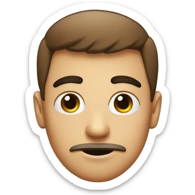 Emoji face with one eye and unibrow sticker