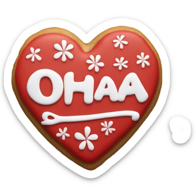 Red cookie heart with ohana sticker
