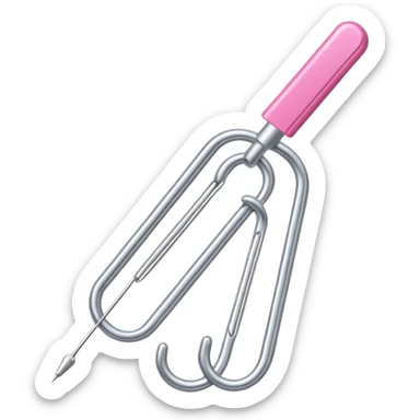 Paperclip pink needle sticker