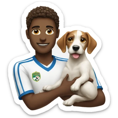 a soccer player with a dog sticker
