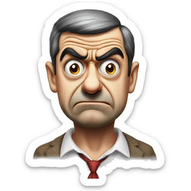 mr bean angry  sticker