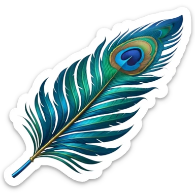 Peacock feather sticker