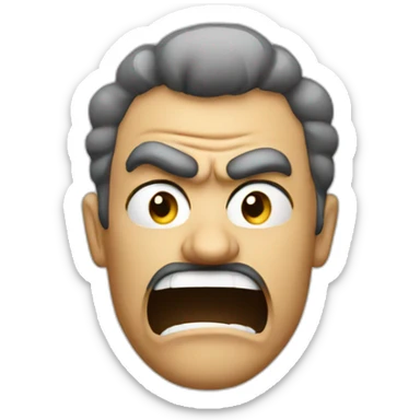 Angry guy with smoke coming out his nose sticker