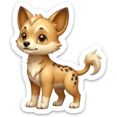 Exotic shiny rare epic cute canine-creature, full body, with random markings sticker