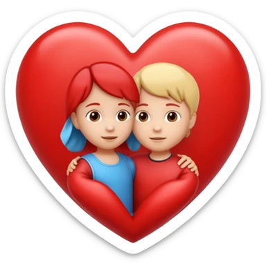 heart with a small child figure inside sticker