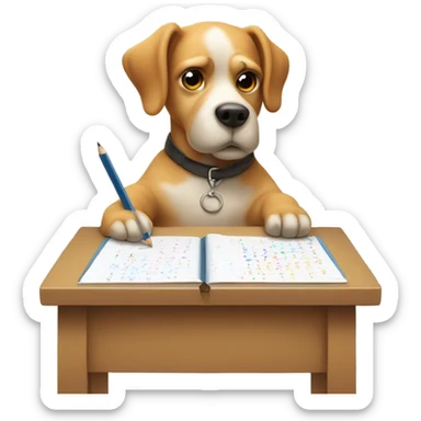 dog doing math sticker