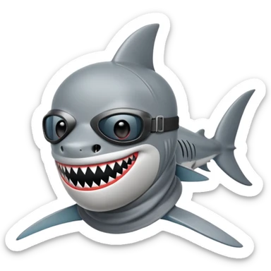Shark with ski mask on sticker