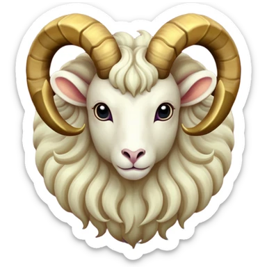"A digital illustration of the Aries zodiac sign, a majestic ram with glowing horns, incorporating the color #00d9ff prominently in its design, celestial background, mystical and cosmic atmosphere" sticker