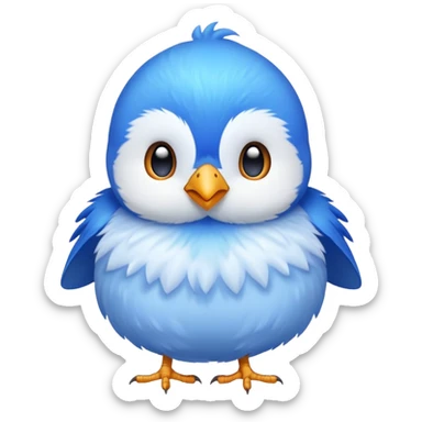 blue bird named gnochi sticker