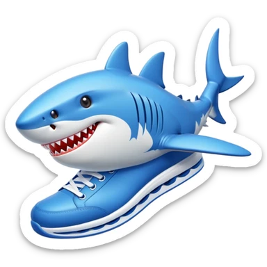 Shark with shoes  sticker