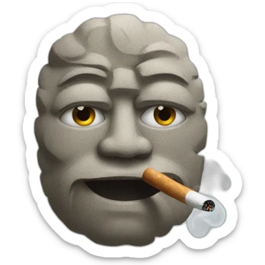 Stone Face doing Smoking  sticker