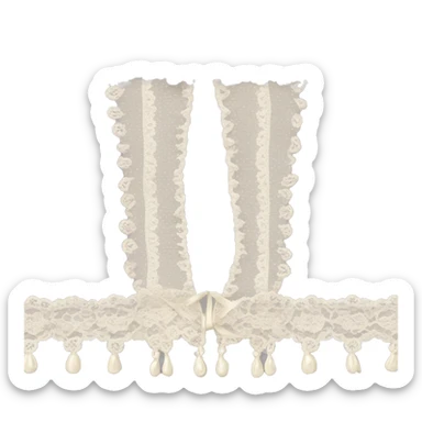 Cream lace garter sticker