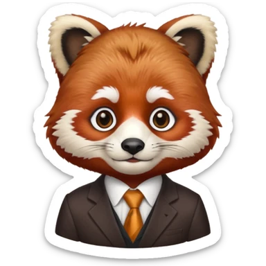 red panda with lawyer hair sticker