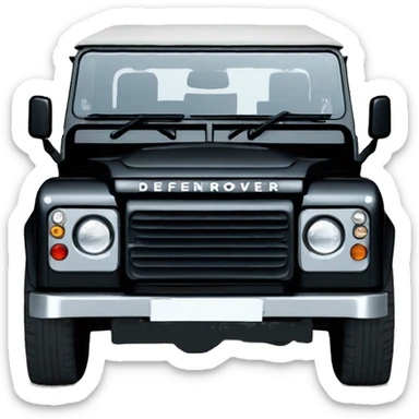 black Land Rover defender td5 front view sticker