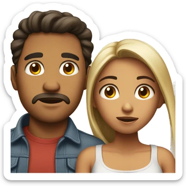 hispanic couple but girl is mad sticker