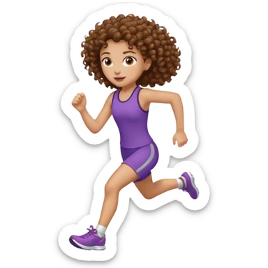 curly girl running sticker