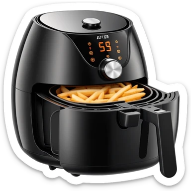 Air fryer in black  sticker