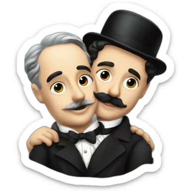 Charlie chaplin hugging Joseph staline sticker