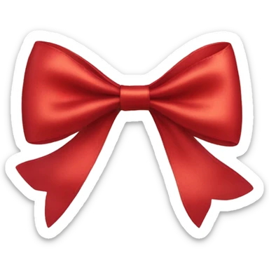 red satin bow sticker