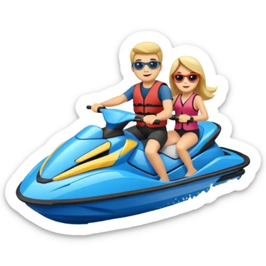 Jet ski with families and friends sticker