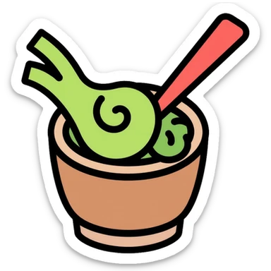 wasabi grinder with fresh wasabi root, traditional Japanese utensil sticker