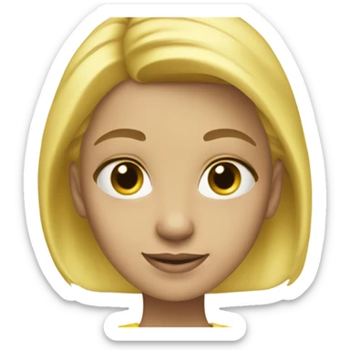 Pretty blond Girl with yellow outfit sticker