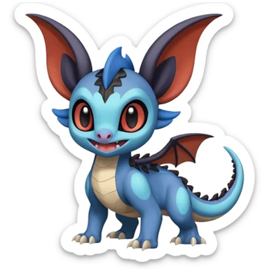 Meloetta-Noivern-Stitch-Toothless-Fakémon-creature-hybrid sticker