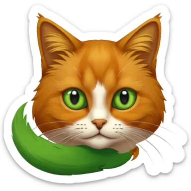 Chat roux qui saute dans la peinture sticker