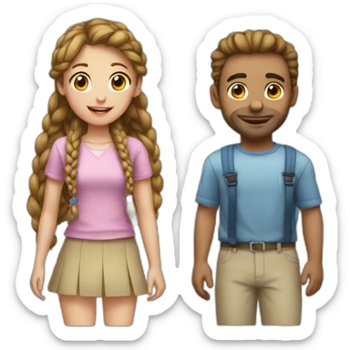 man loves girl with pigtails sticker