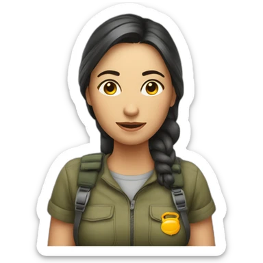 mujer en sesión fotográfica estirándose sticker