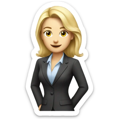 Pretty Caucasian blonde woman in a suit working  sticker