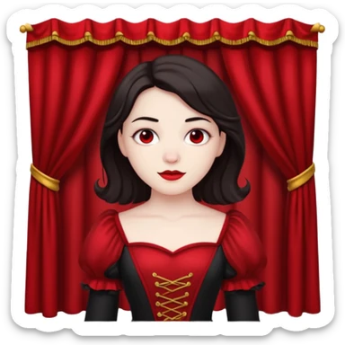 theater student with curtain behind sticker