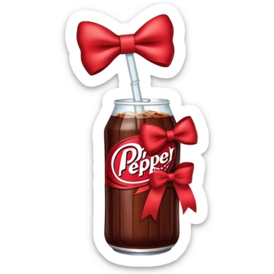 dr pepper with a bow sticker