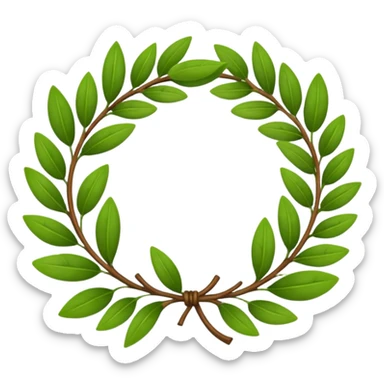 A flower laurel wreath with thicker leaves. sticker