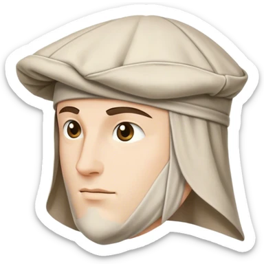 Medieval male cloth cap with short folded edge sticker