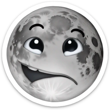 the moon with the cringing face sticker