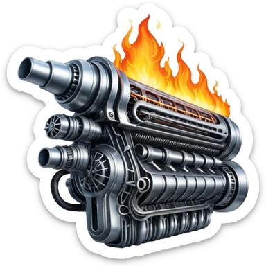 sorayama giger plasma engine fire sticker