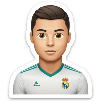 Cristiano Ronaldo caricature, emoji style sticker