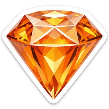 orange princess cut diamond sticker