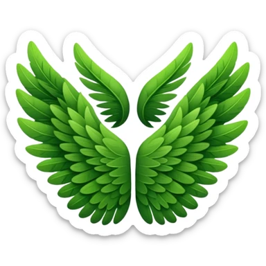Wings made with Green leaves sticker
