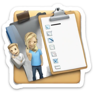 Meeting Emoji 
Usage: To indicate meetings or appointments.
Design Idea: A clipboard with a checklist. sticker