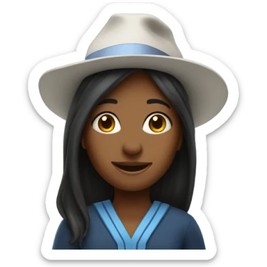 a asina student greets in an academic hat sticker