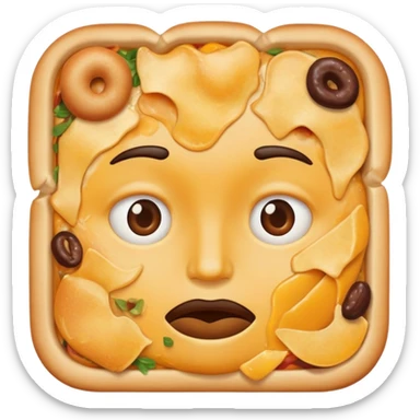 face with food all over it sticker