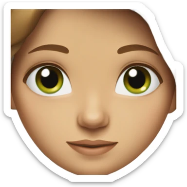 Girl with long brown hair and blue/green eyes sticker