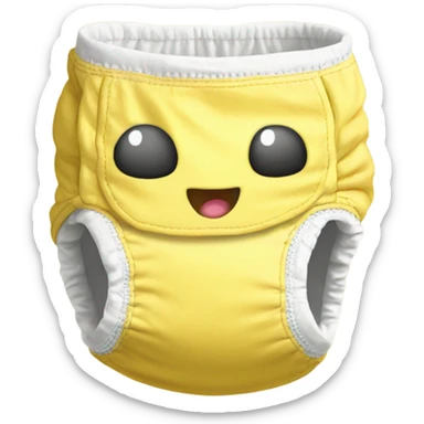 Diaper yellow inside puffy sticker