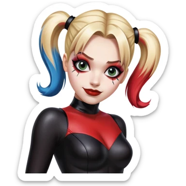 harley queen in suit latex sticker