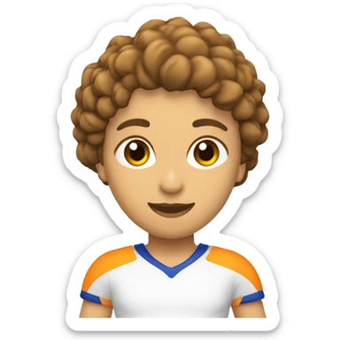 jugadora de padel pelo castaño recojido y ojos marrones sticker