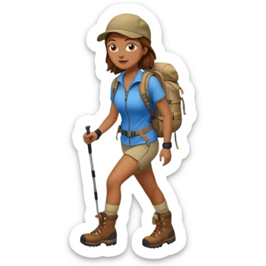 woman hiking  brown hair sticker